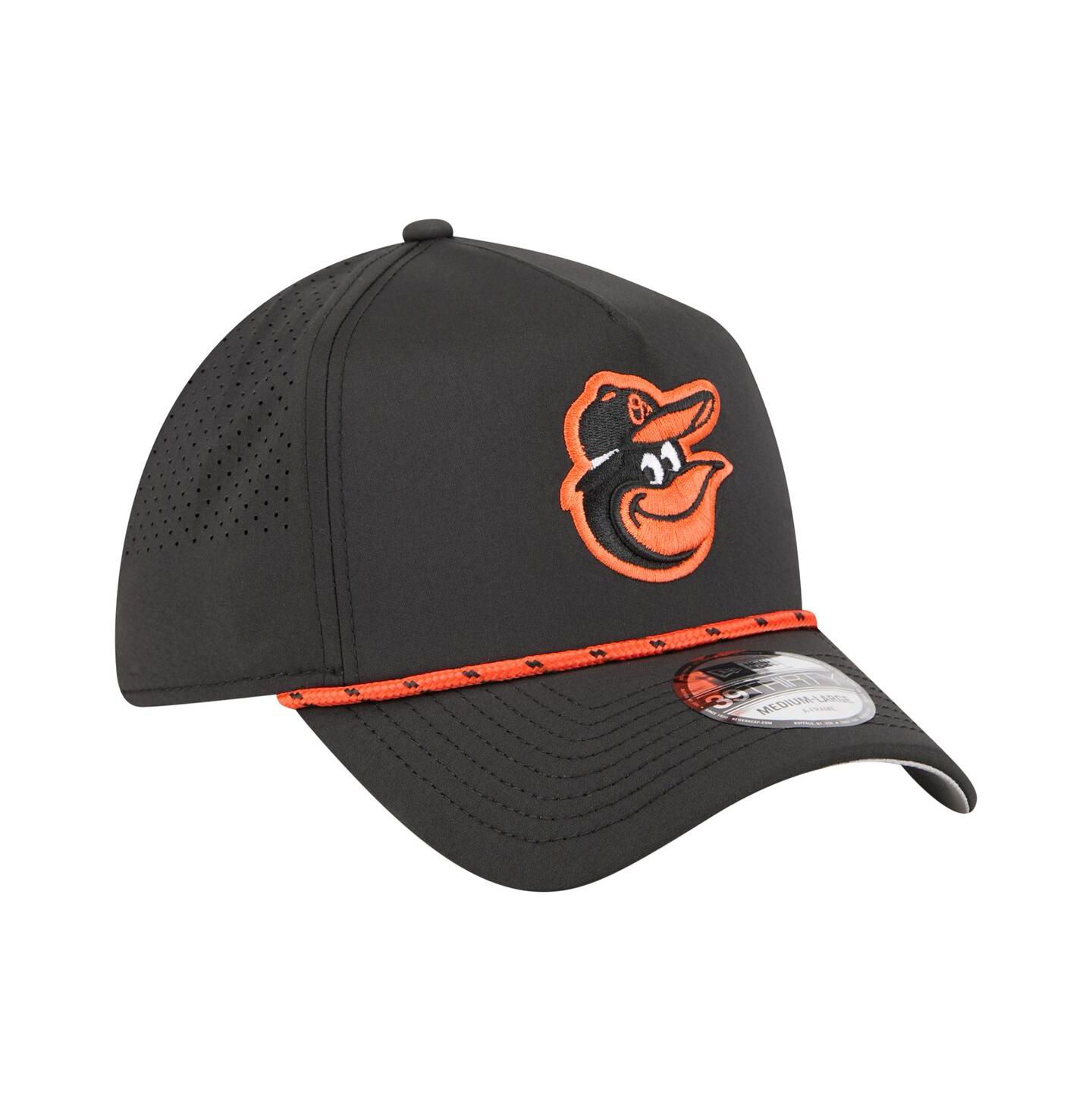 Мужская кепка New Era Black Baltimore Orioles 39THIRTY A-Frame Perforated Flex Hat — фото 4