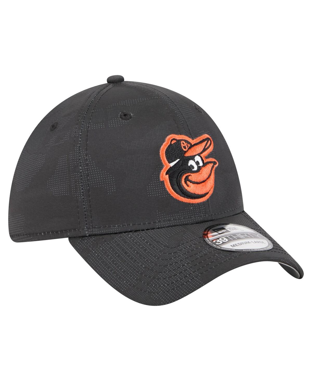 New Era Men's Black Baltimore Orioles Tonal Camo 39thirty Flex Hat In Black