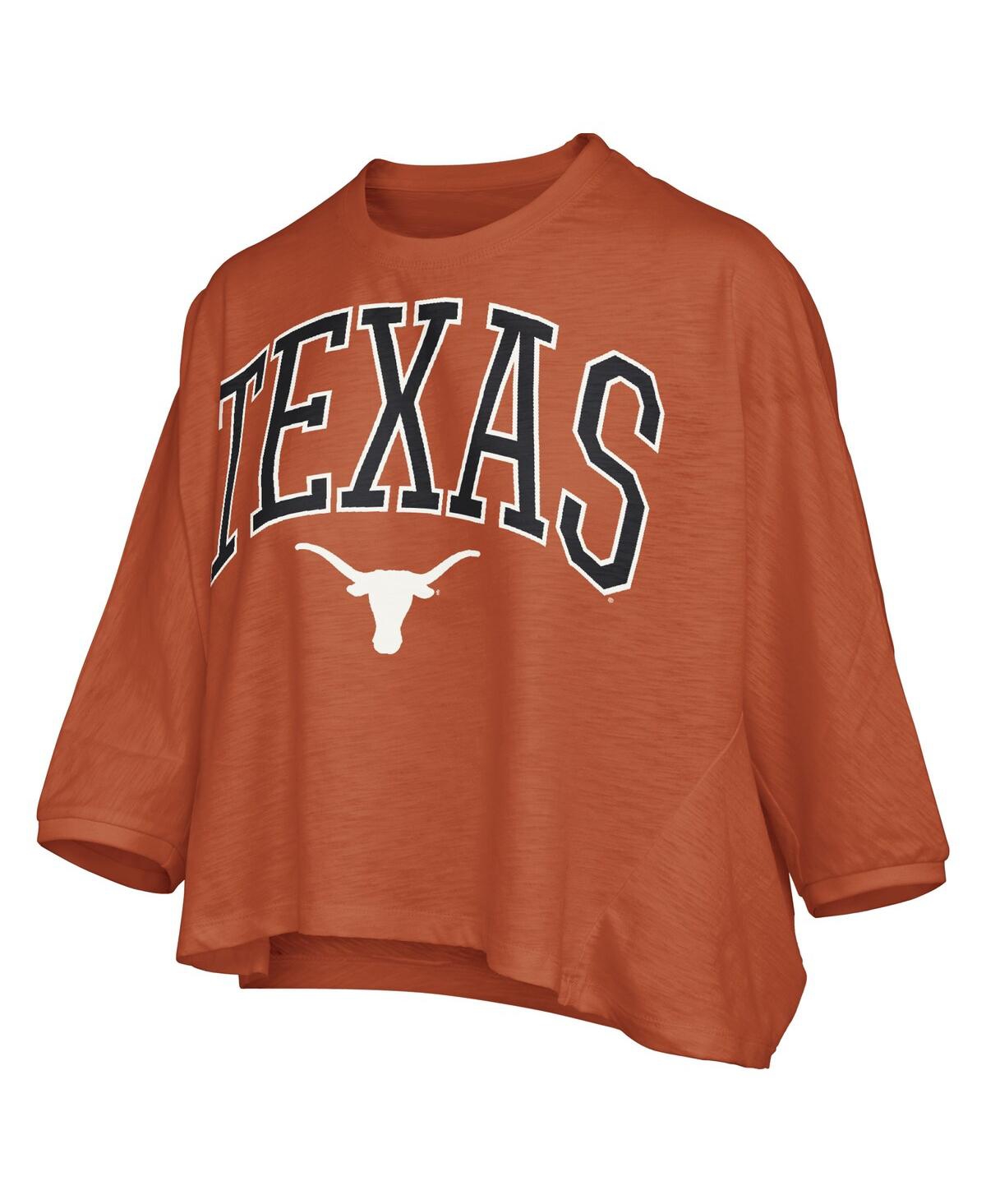 Pressbox Texas Orange Texas Longhorns Midi Arch Over Logo Oversized T-shirt In Orange