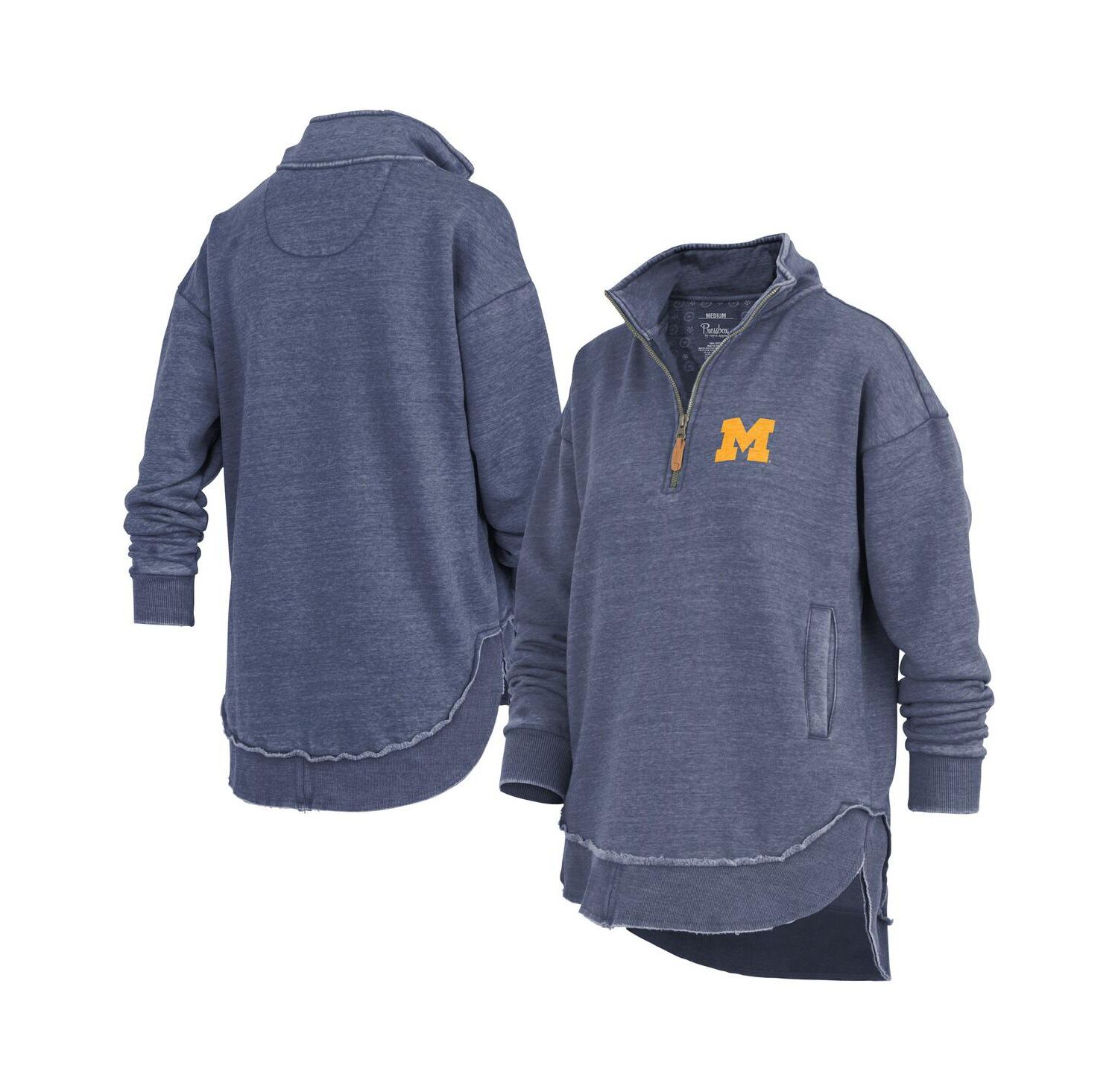 Women's Navy Michigan Wolverines Northfork Sojourn Poncho Quarter-Zip Sweatshirt