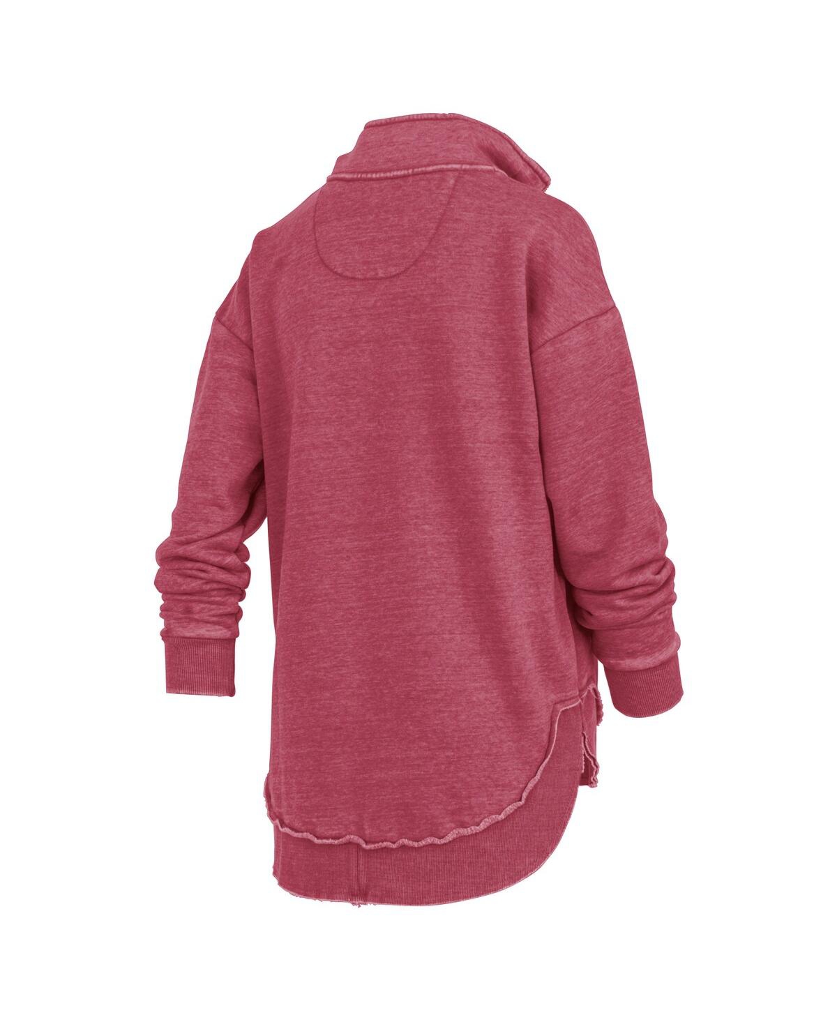 Pressbox Crimson Indiana Hoosiers Northfork Sojourn Poncho Quarter-zip Sweatshirt In Red