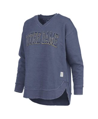 Women's Navy Notre Dame Fighting Irish Westin Poncho V-Neck Pullover Sweatshirt