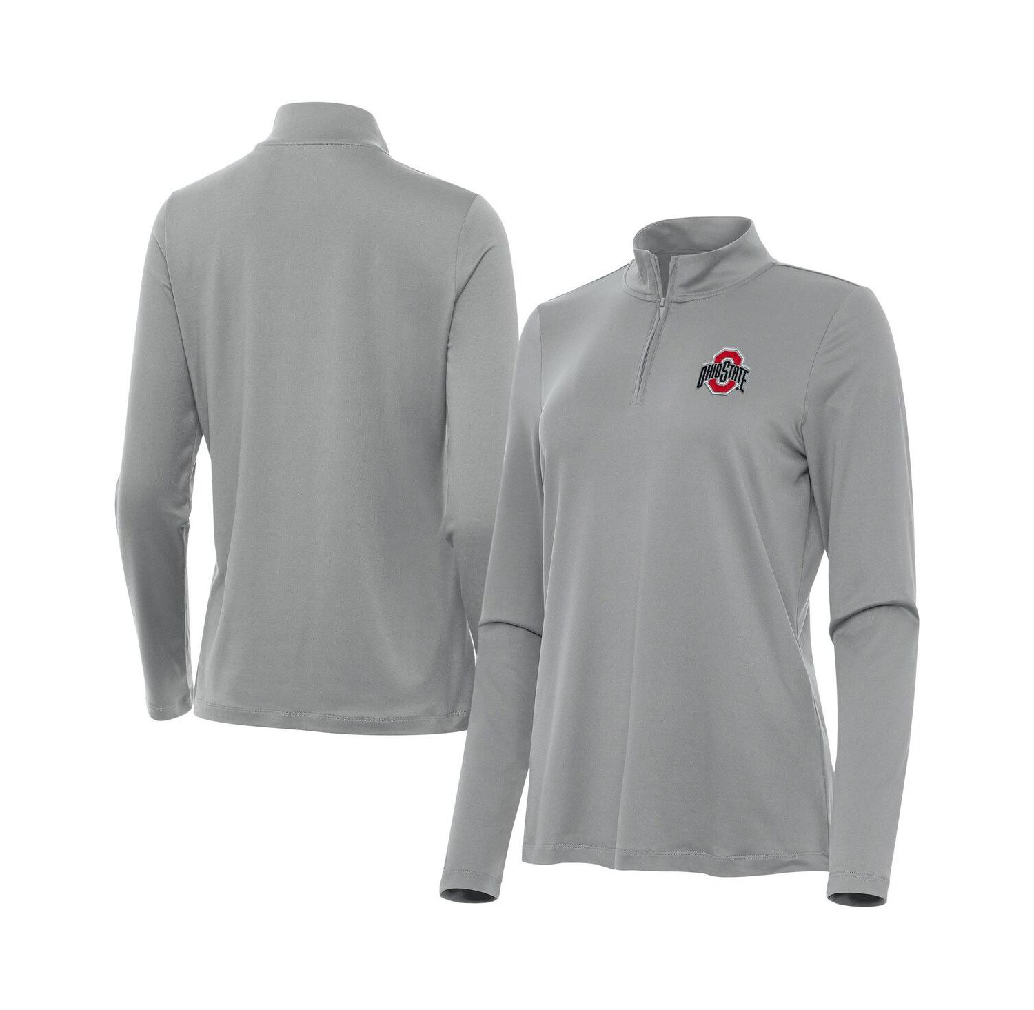 Women's Gray Ohio State Buckeyes Reprocess Quarter-Zip Sweatshirt
