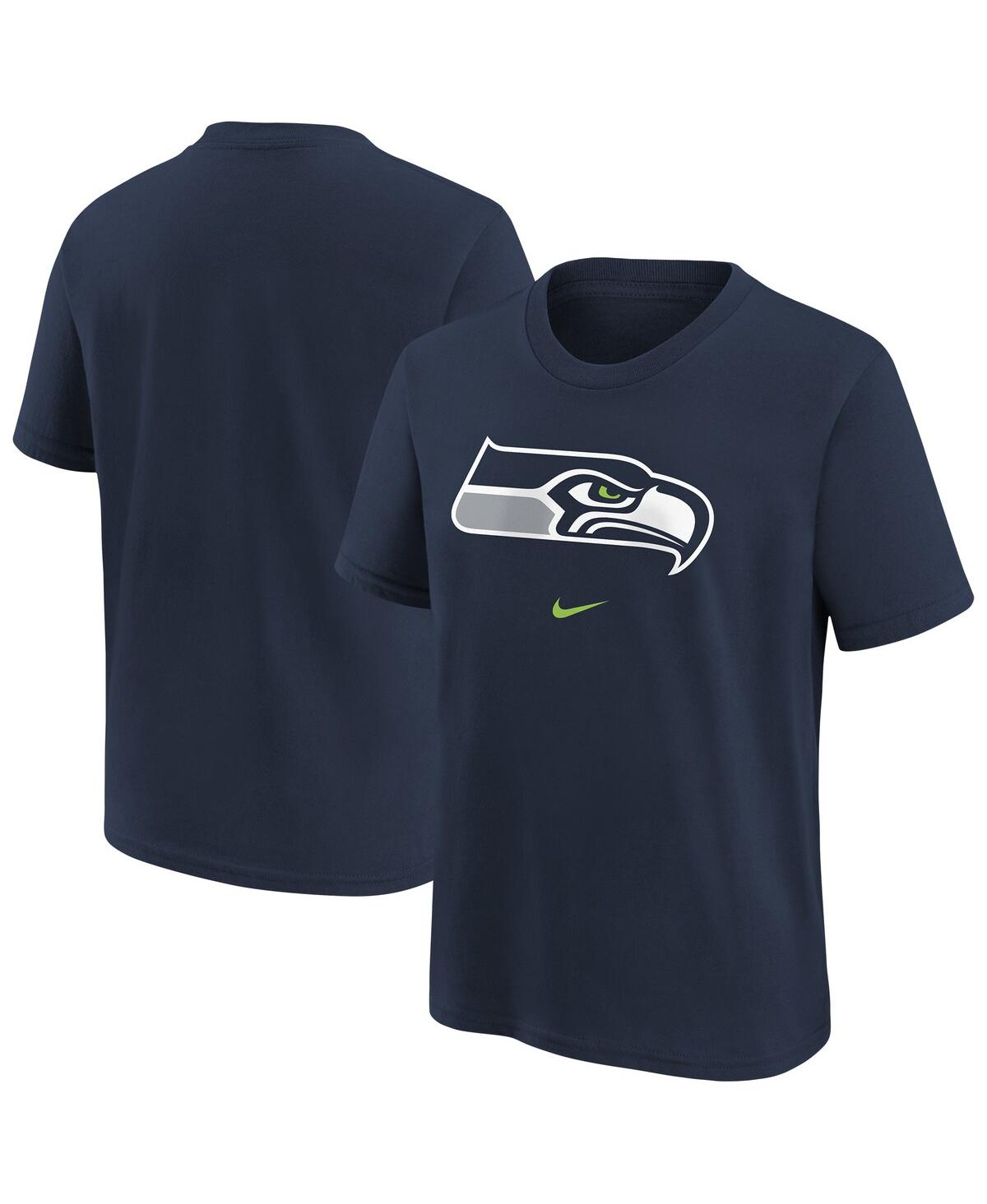 Nike Big Boys And Girls College Navy Seattle Seahawks Primary Logo Legend T-shirt In Blue