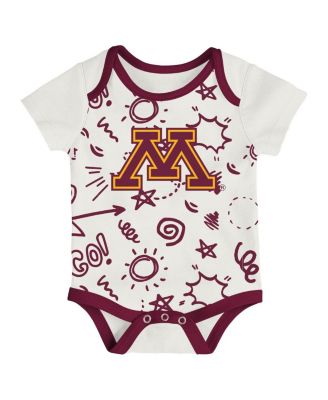 Baby Boys and Girls 3-Pack Minnesota Golden Gophers All Day Play Bodysuit Set