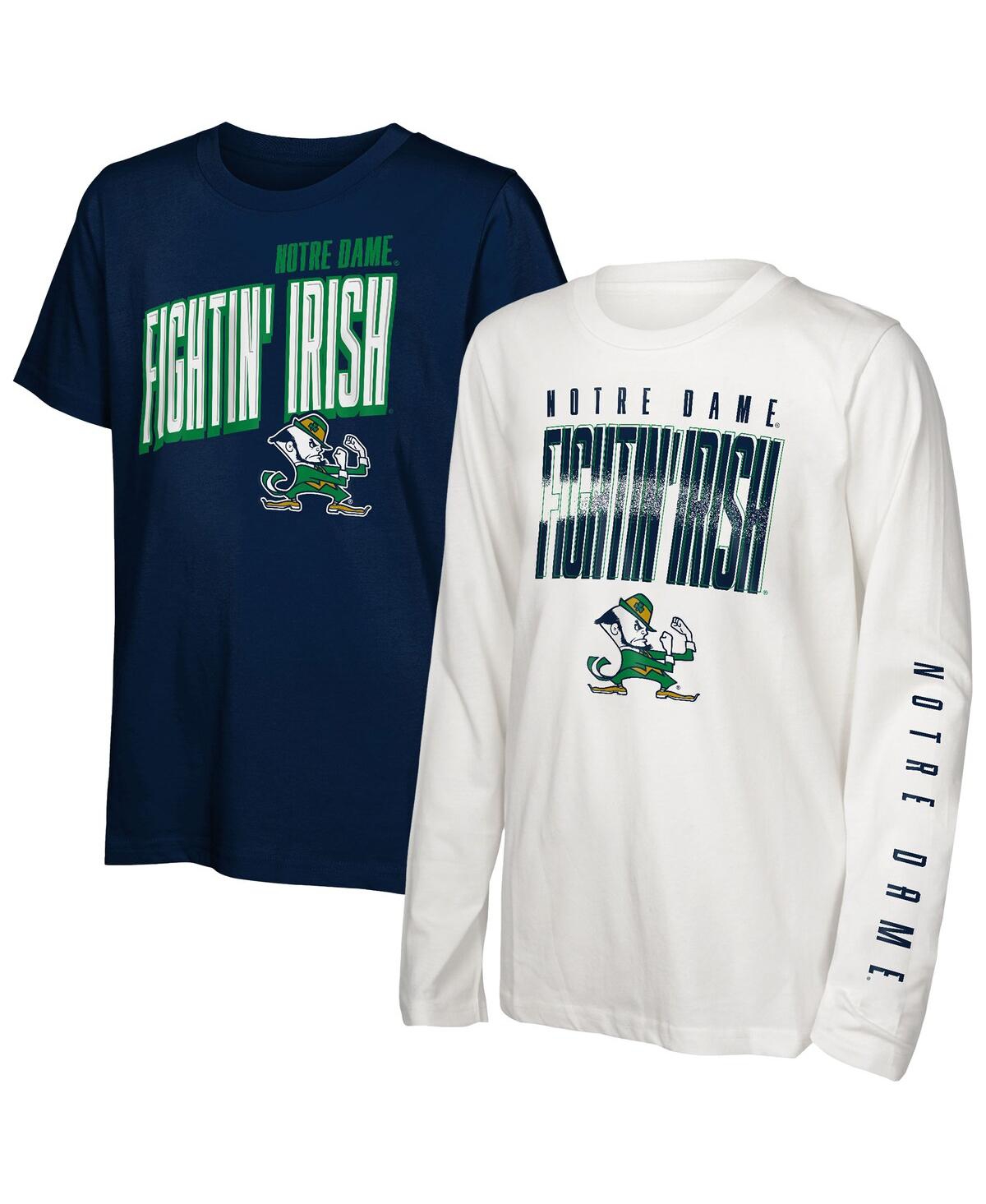 Outerstuff Preschool Notre Dame Fighting Irish Mix 3-in-1 Combo T-shirt Set In White