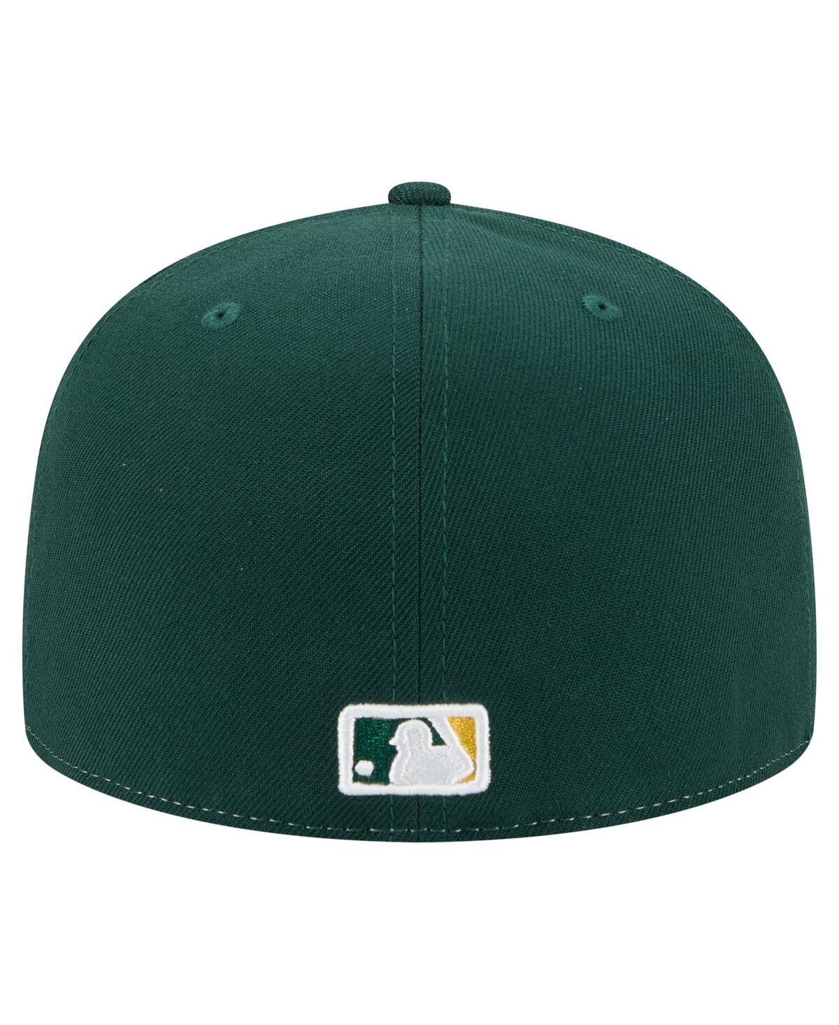 New Era Men's White/green Athletics Repeat 59fifty Fitted Hat In Multi