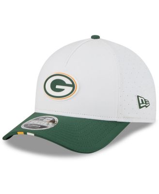 New Era - Big Boys and Girls White/Green Green Bay Packers 2025 NFL Training Camp A-Frame 9FORTY Adjustable Hat
