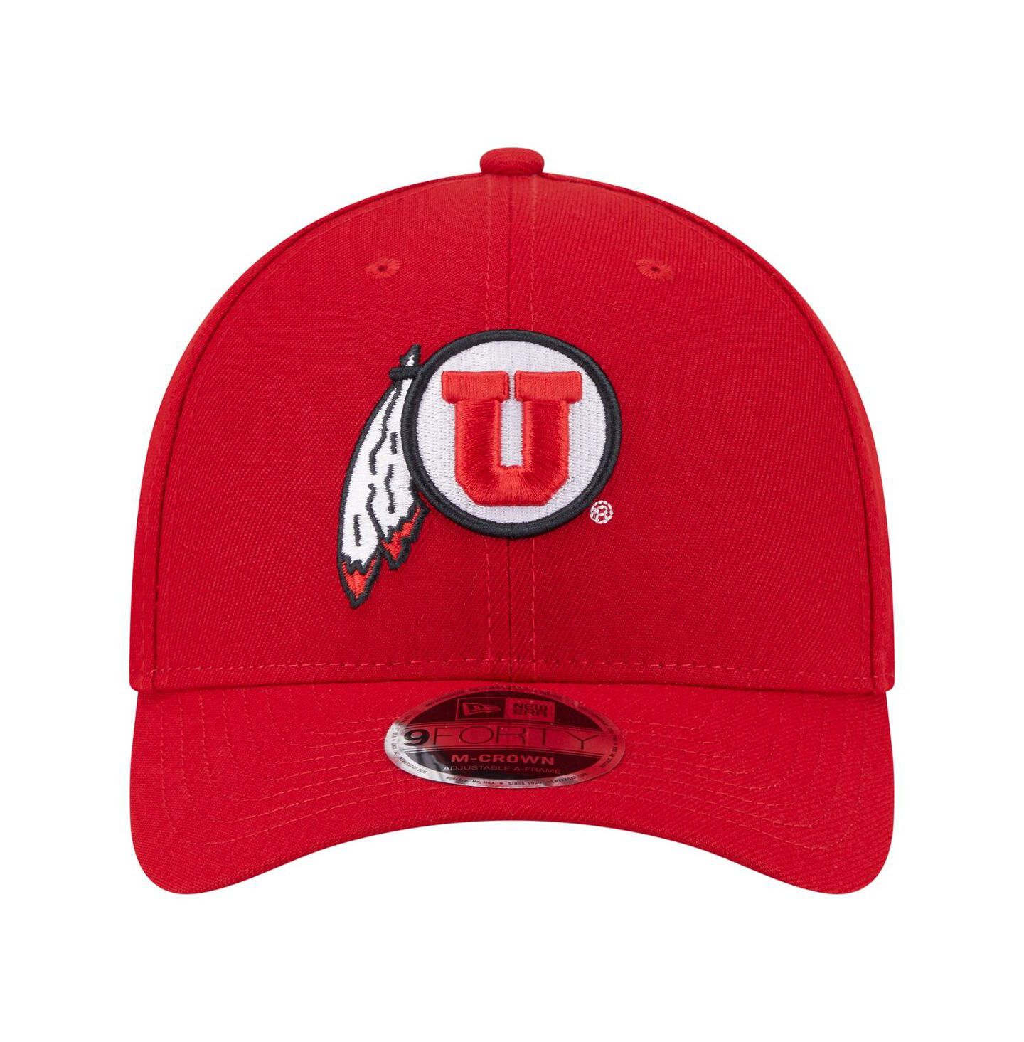 Мужская кепка New Era Red Utah Utes Team Collective 9FORTY M-Crown Adjustable Hat — фото 2
