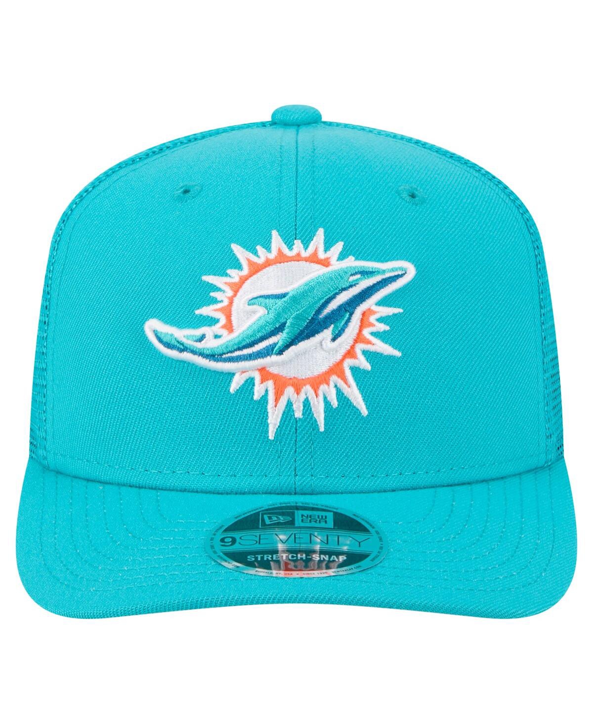 New Era Men's Aqua Miami Dolphins Team Collection 9seventy Stretch-snap Adjustable Hat In Blue