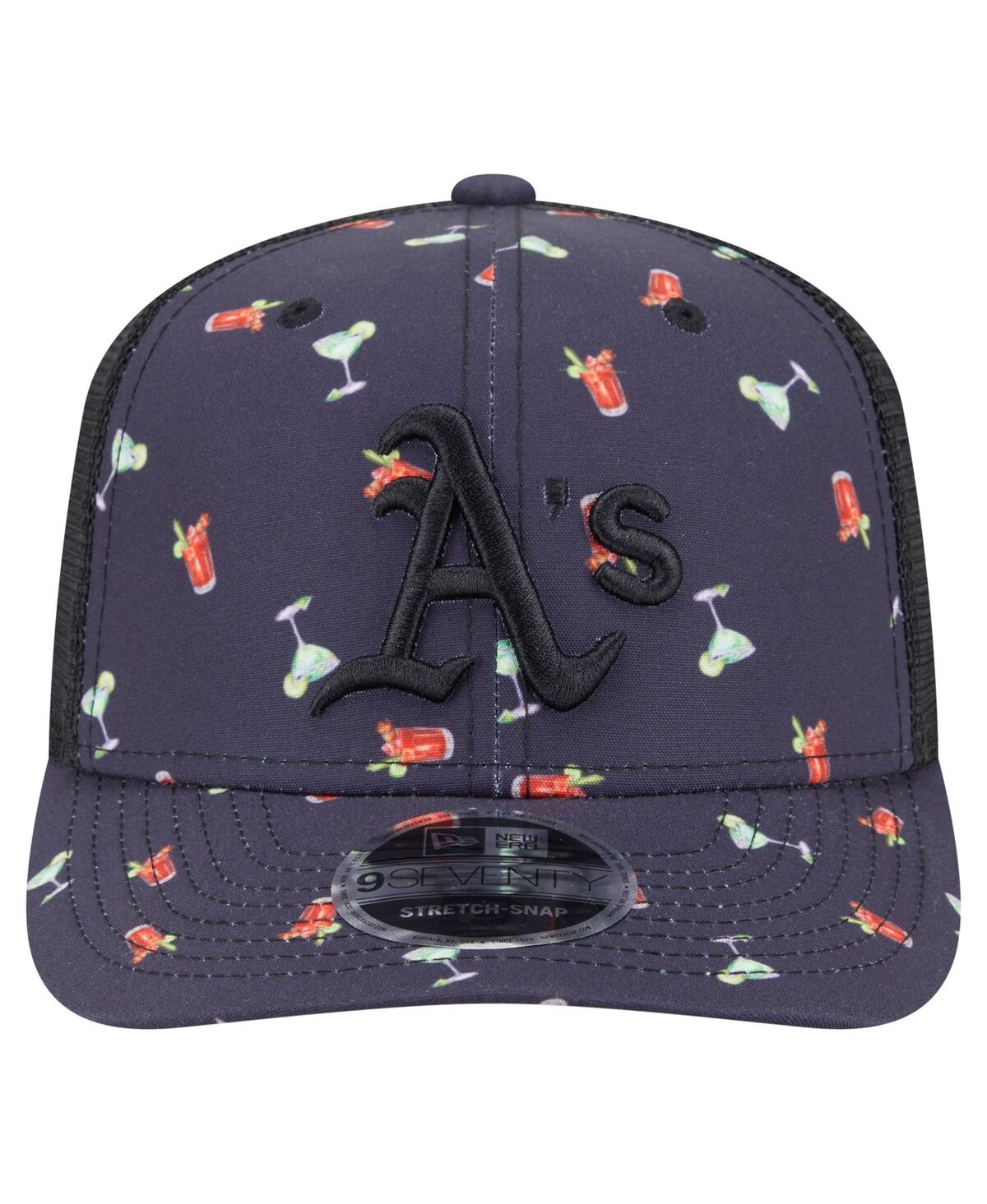 New Era Men's Black Athletics Adventure Drinks Pattern 9seventy Stretch-snap Hat In Black