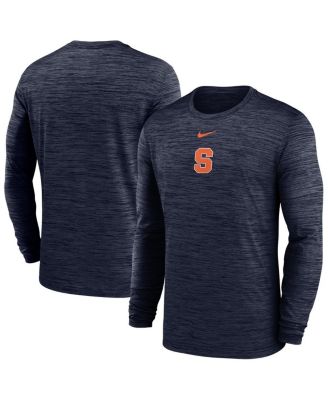 Nike - Men's Navy Syracuse Orange 2025 Sideline Velocity Performance Long Sleeve T-Shirt