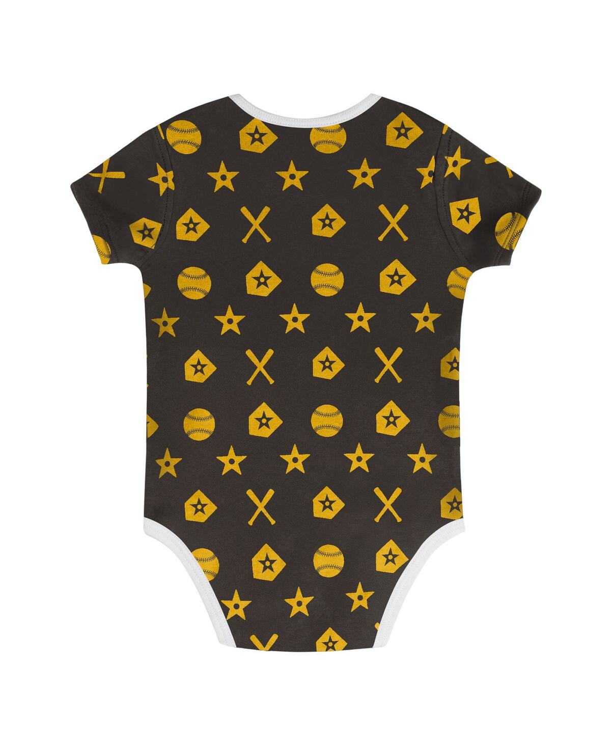 Outerstuff Baby Boys And Girls Brown San Diego Padres On Deck 2-piece Diaper Cover Set In Brown