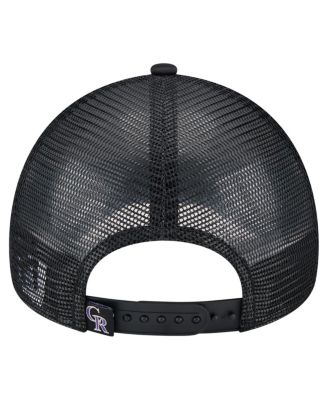 Toddler White/Black Colorado Rockies Painted A-Frame 9FORTY Trucker Adjustable Hat