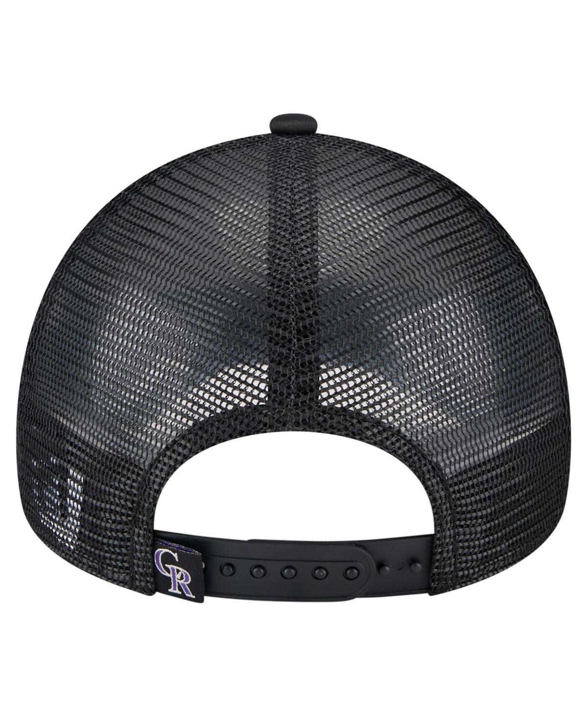 New Era Toddler White/black Colorado Rockies Painted A-frame 9forty Trucker Adjustable Hat In White