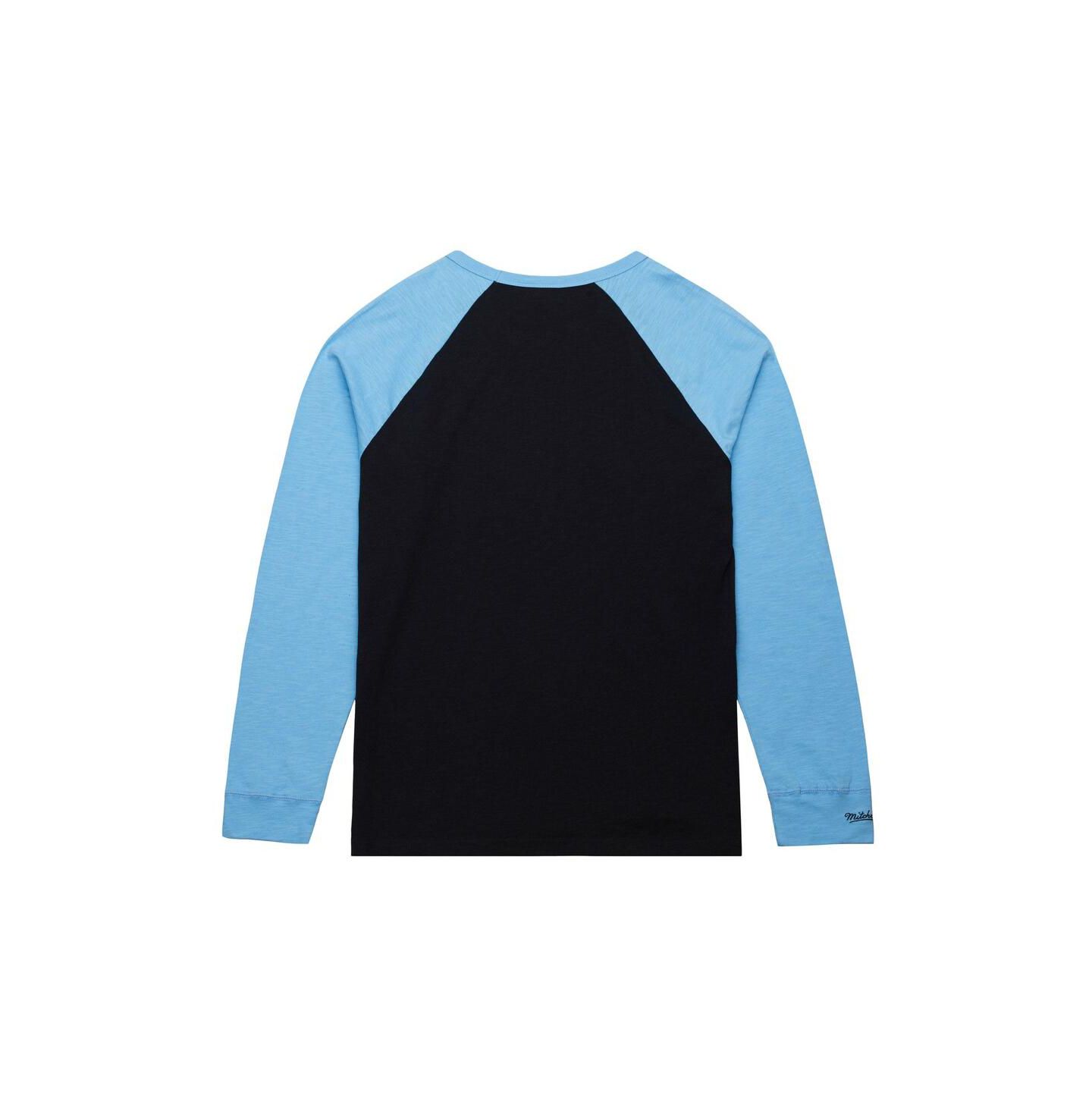 Мужская футболка Mitchell & Ness Black/Light Blue Utah Mammoth Legendary Slub Long Sleeve Raglan — фото 4