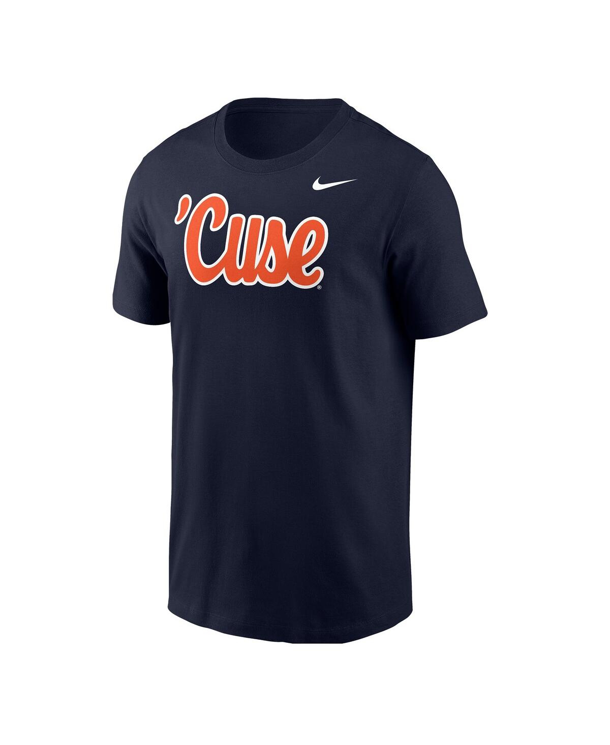 Nike Men's Navy Syracuse Orange Script T-shirt In Black