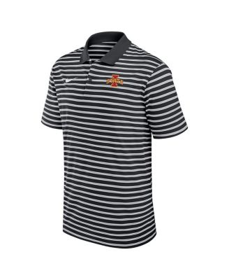 Men's Black Iowa State Cyclones Victory Stripe Performance Polo Shirt