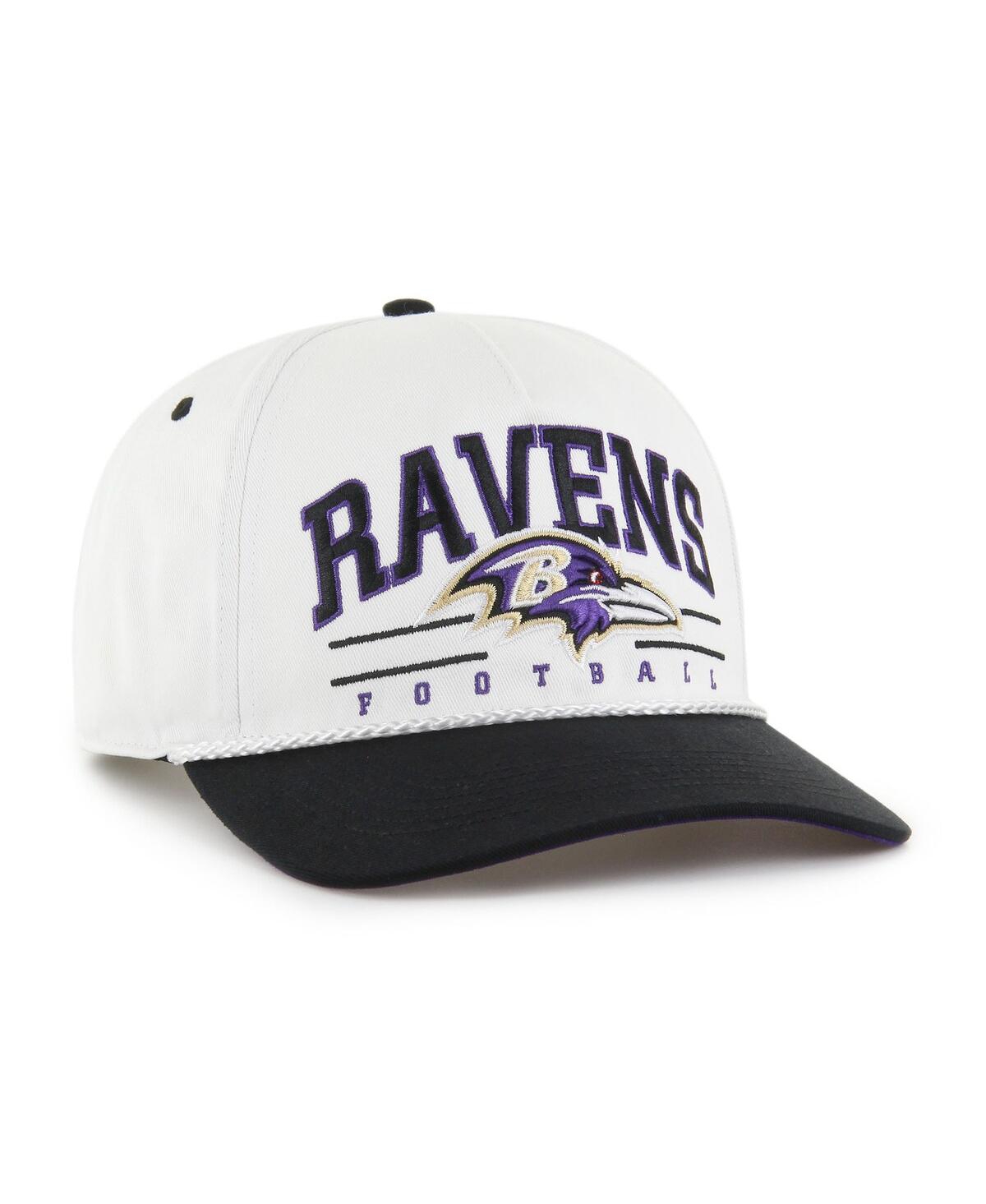 47 Brand Men's White/black Baltimore Ravens Roscoe Two-toned Hitch Adjustable Hat In Multi