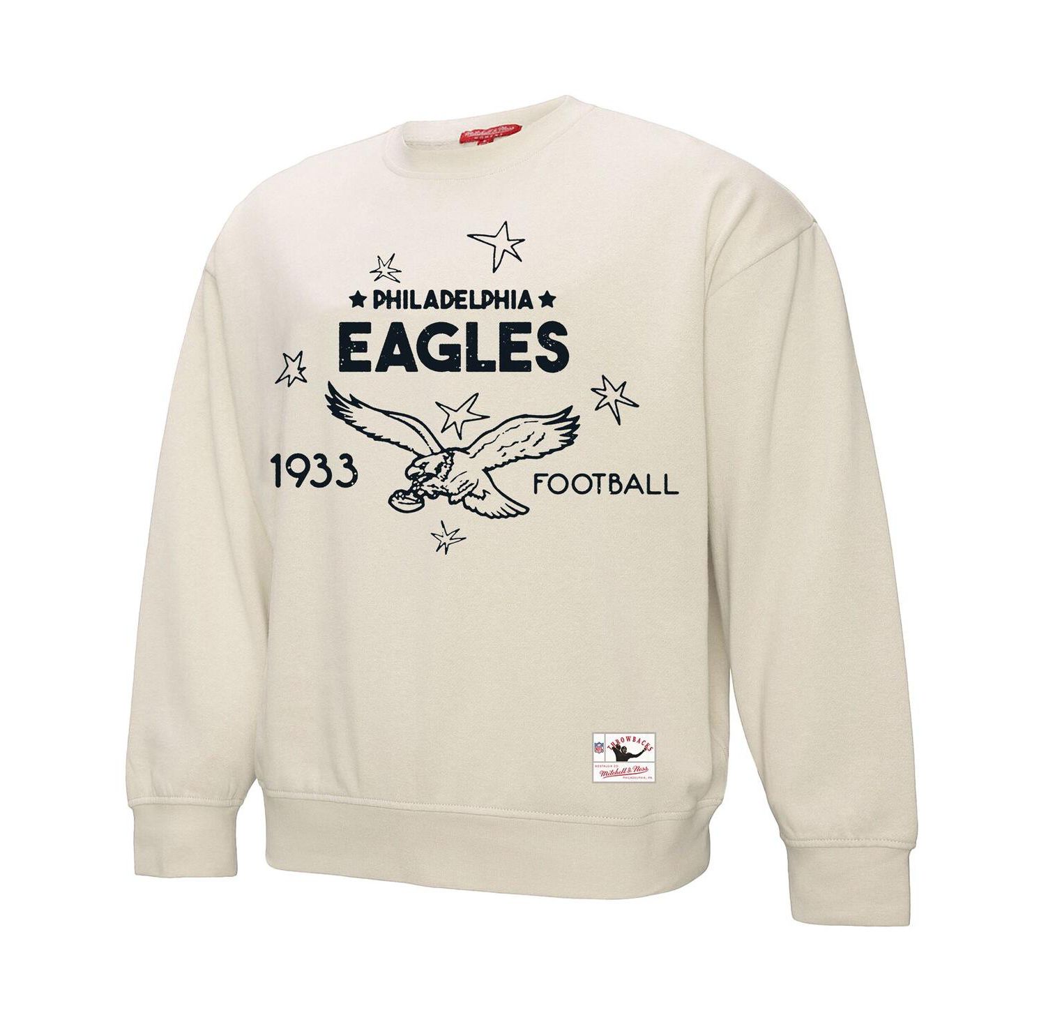 Women's Cream Philadelphia Eagles Plus Size Shooting Star Pullover Sweatshirt