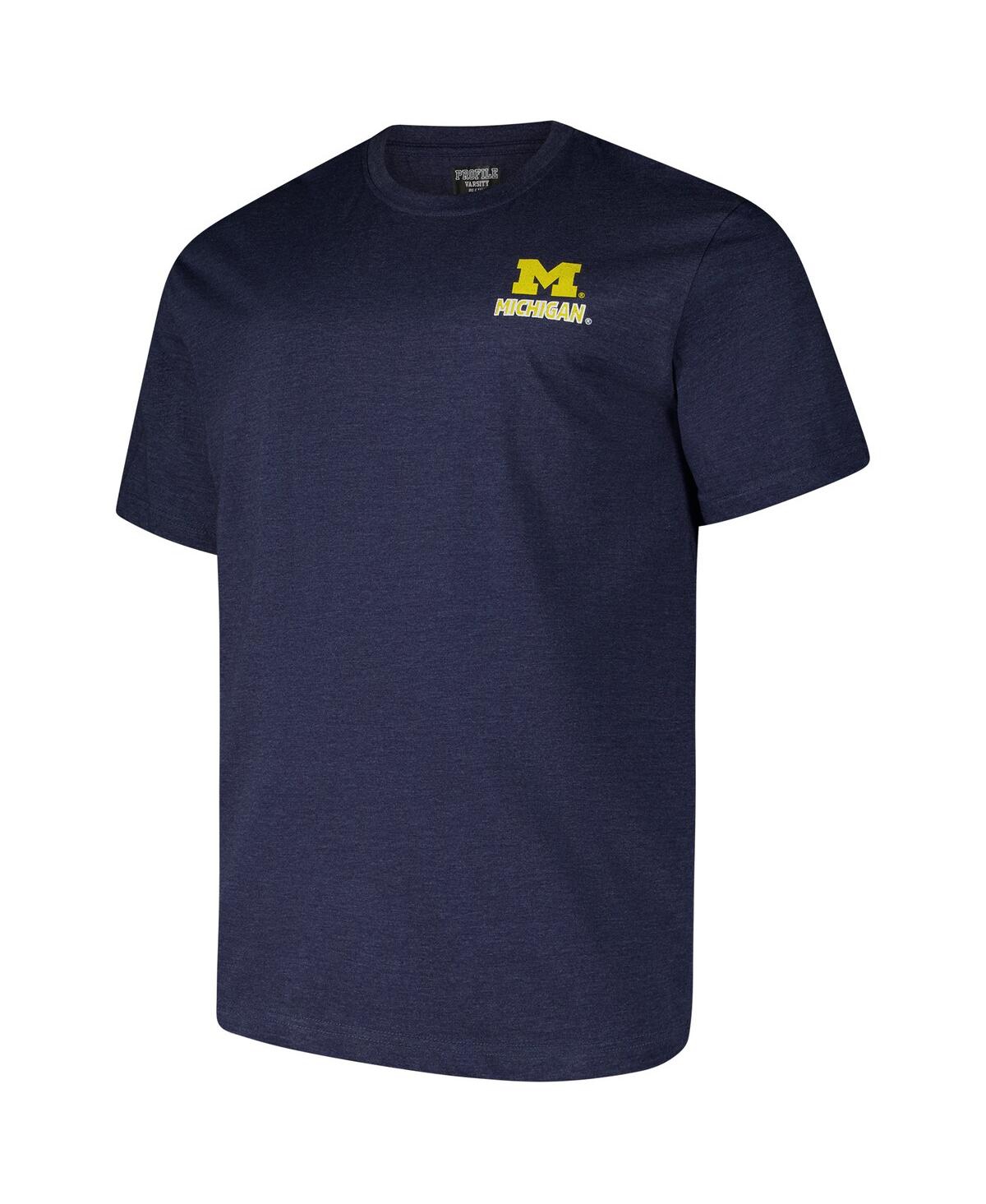 Fanatics Men's Navy Michigan Wolverines Big Tall Ideal Faded T-shirt In Blue