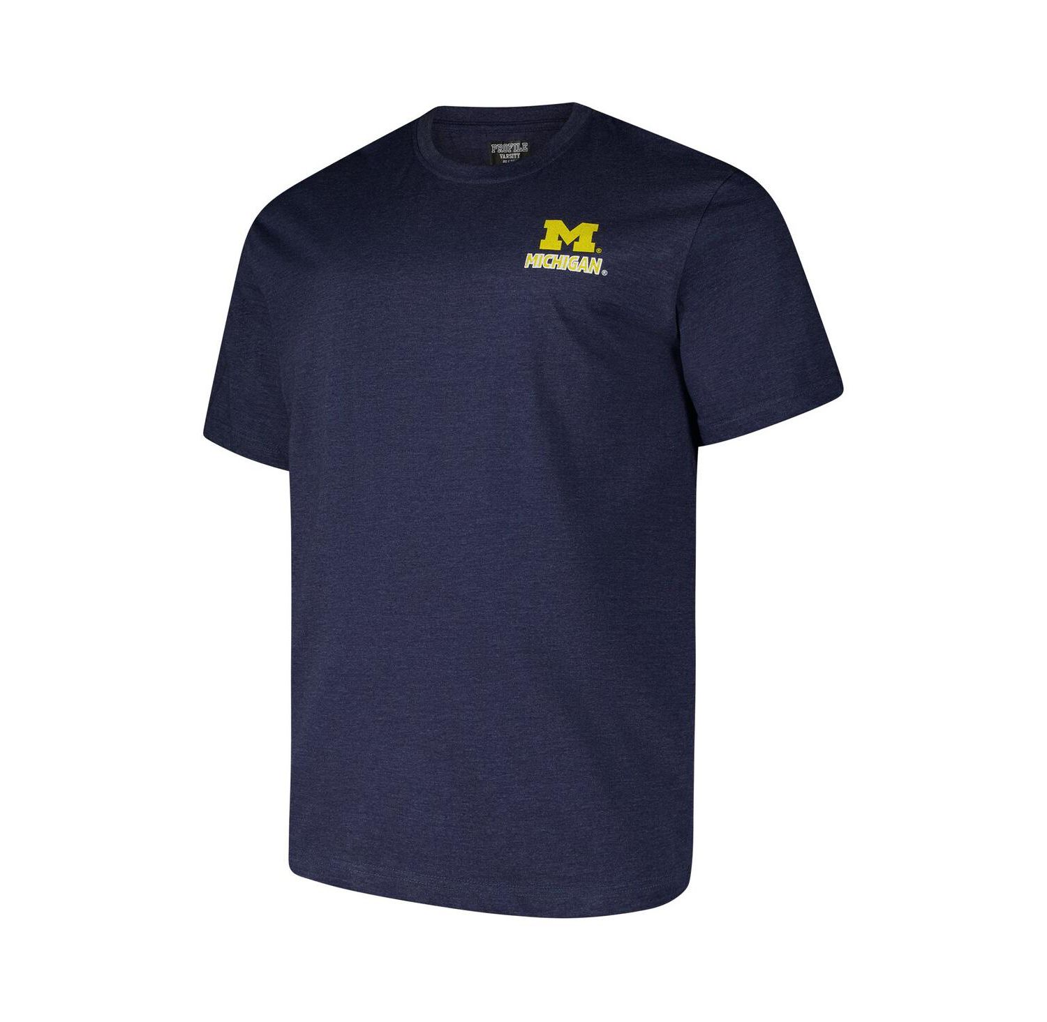 Men's Navy Michigan Wolverines Big & Tall Ideal Faded T-Shirt