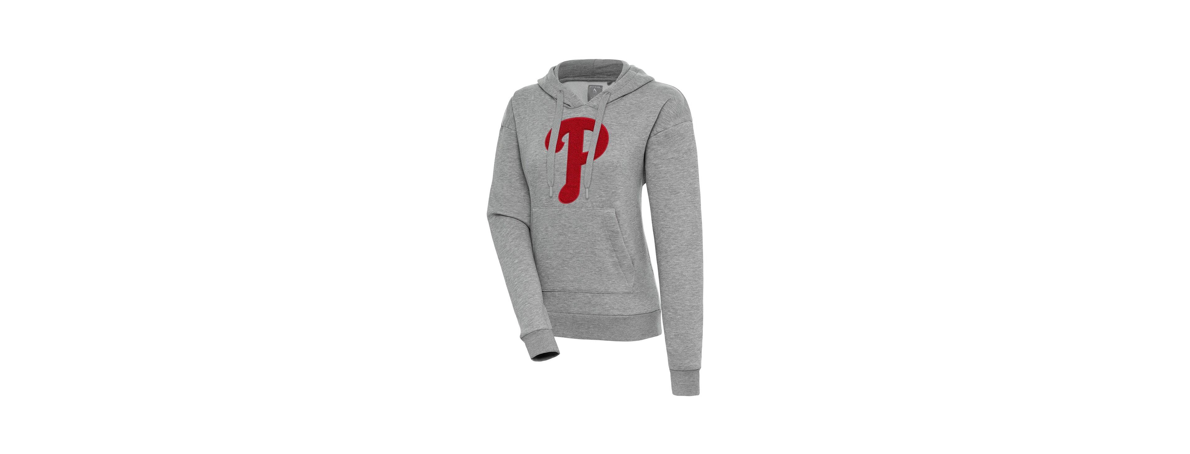 Antigua Women's Heather Gray Philadelphia Phillies Victory Pullover Hoodie