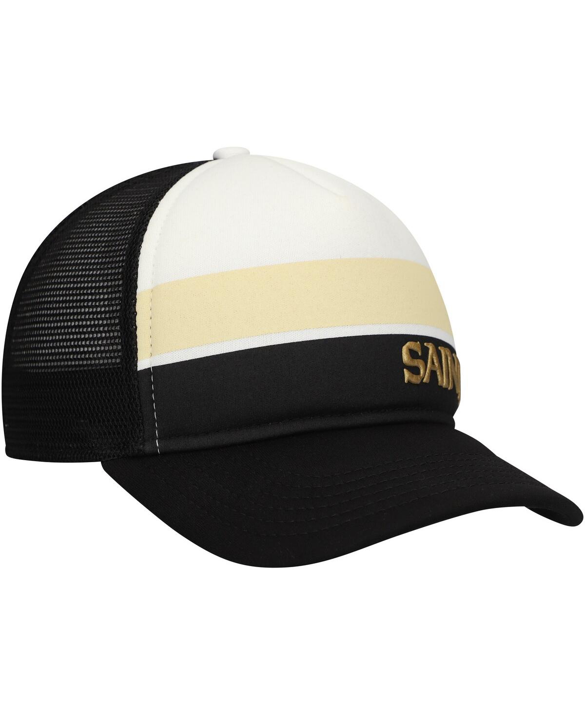 New Era Preschool Black New Orleans Saints Sport Night Color Block 9forty A-frame Trucker Adjustable Hat In Black
