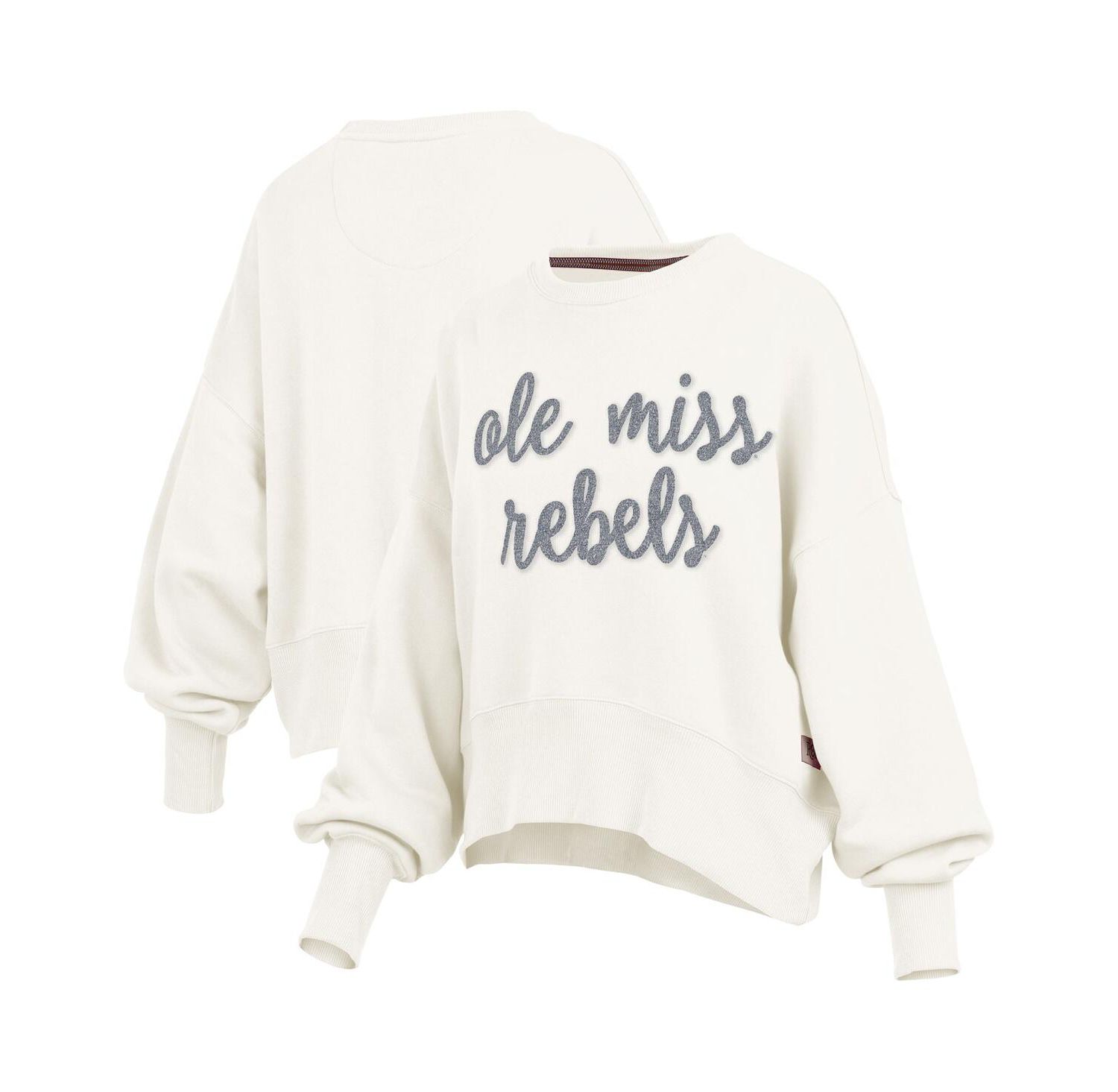 Women's Cream Ole Miss Rebels Chelsea Oversized Pullover Sweatshirt
