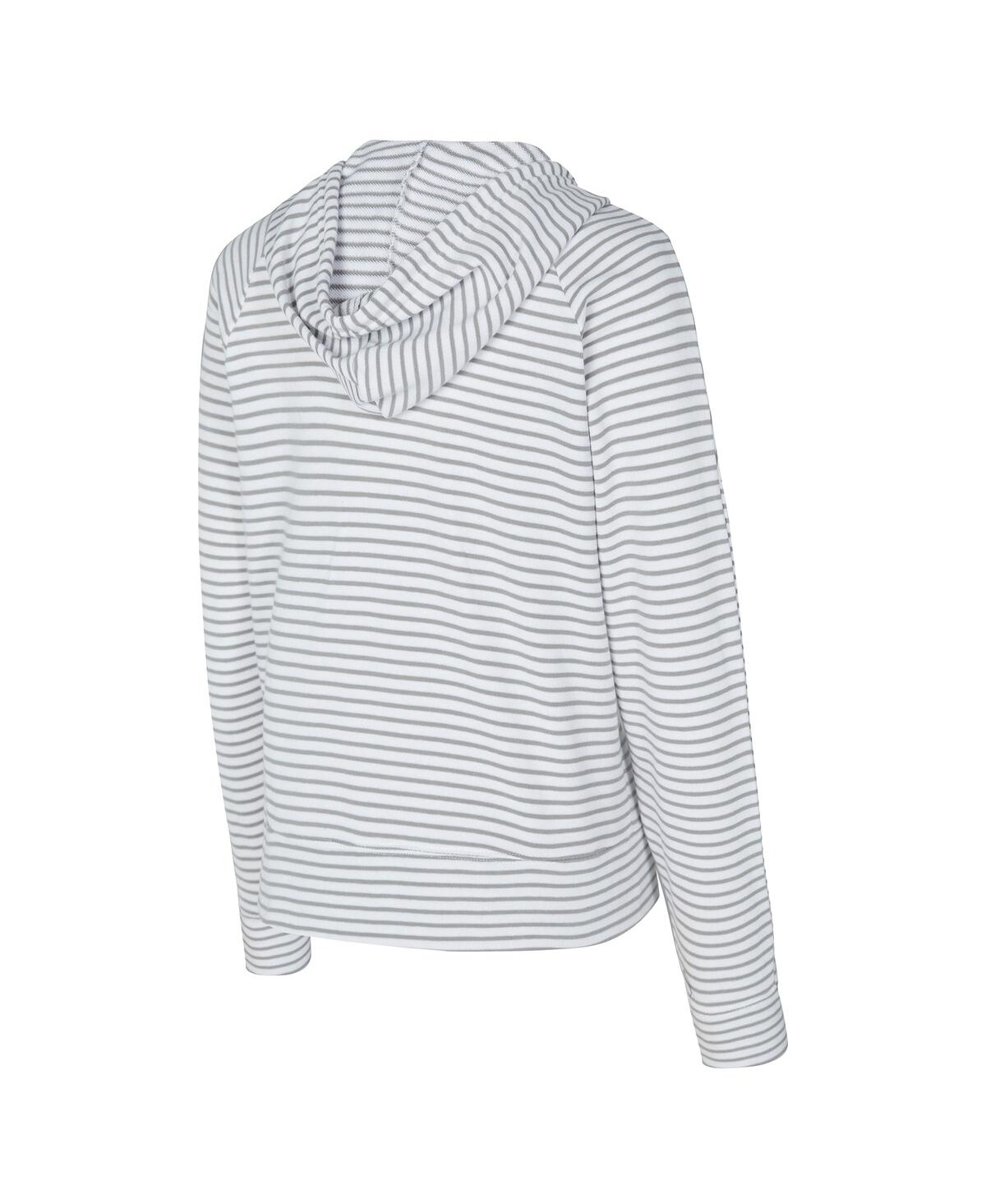 Concepts Sport White/gray Detroit Lions Liftoff Striped V-neck Hoodie In Multi