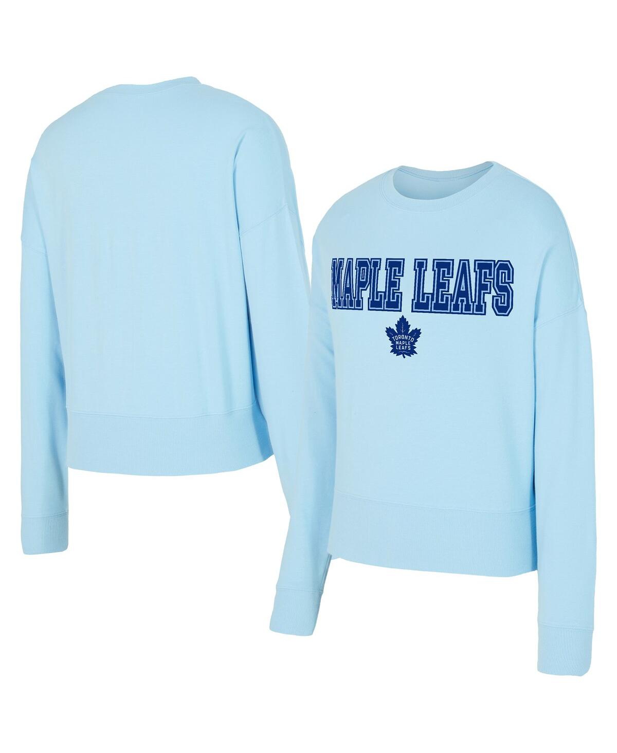 Concepts Sport Women's Light Blue Toronto Maple Leaf's Tonal Pullover Tri-blend Sweatshirt In Blue
