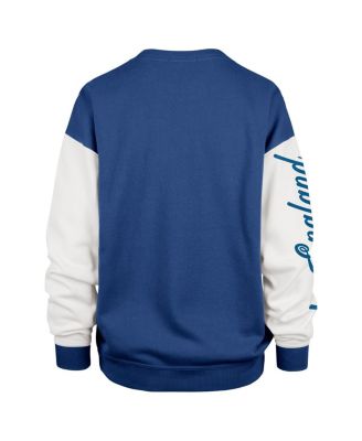 Women's Navy New England Patriots Double Header Rise Andie Pullover Sweatshirt