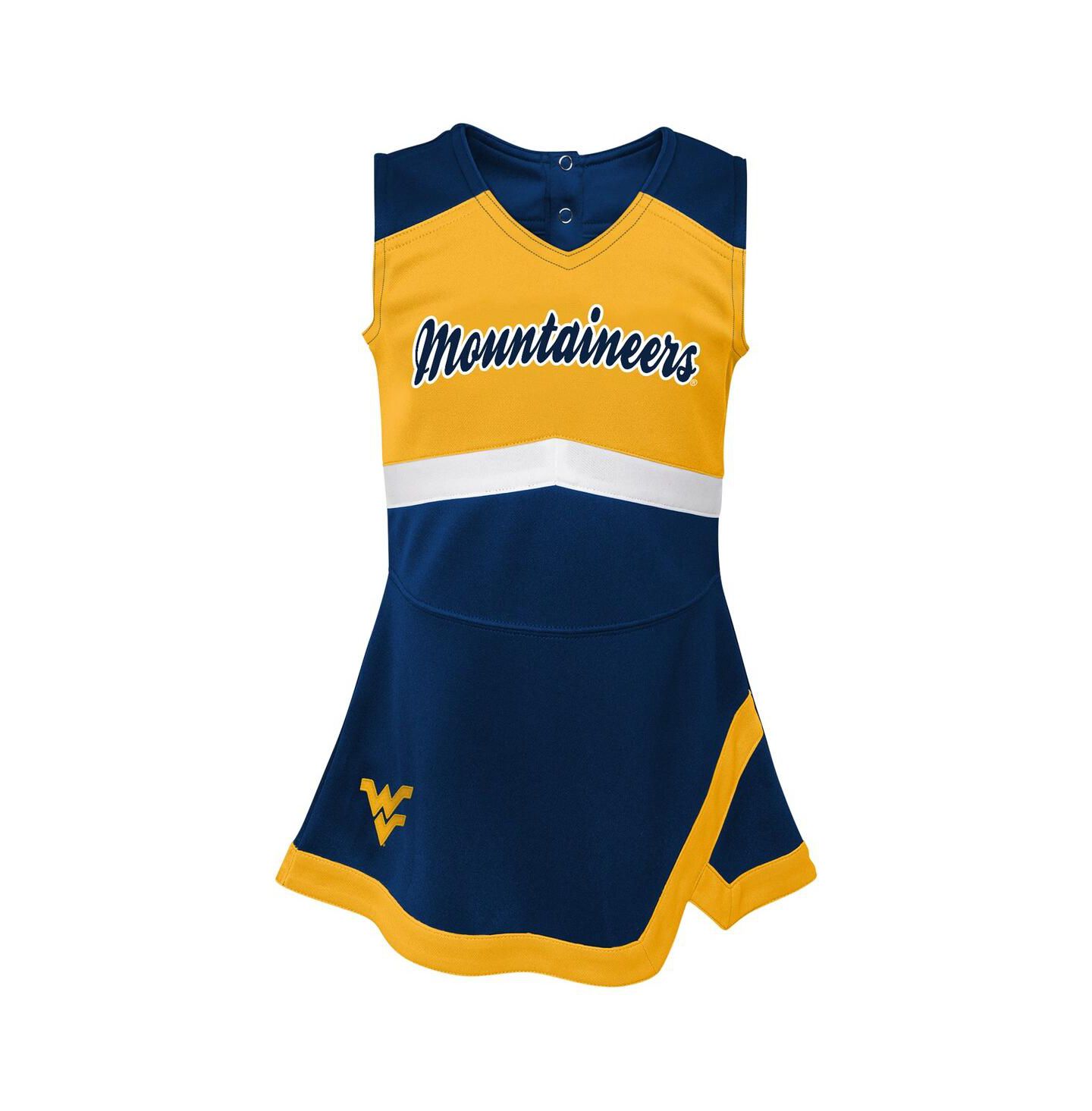 Платье Outerstuff Navy West Virginia Mountaineers Cheer Captain Jumper Dress для девочек — фото 3