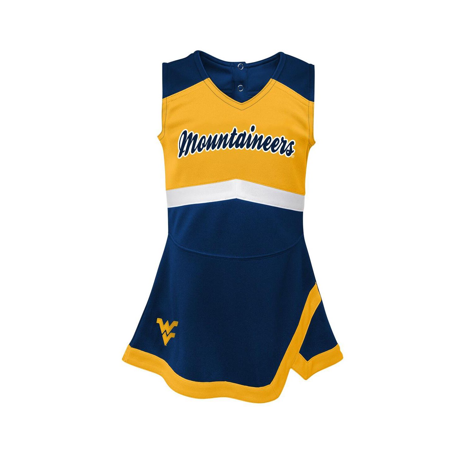 Big Girls Navy West Virginia Mountaineers Cheer Captain Jumper Dress