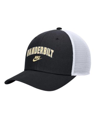 Men's Black Vanderbilt Commodores Vintage Arch Rise Performance Trucker Adjustable Hat