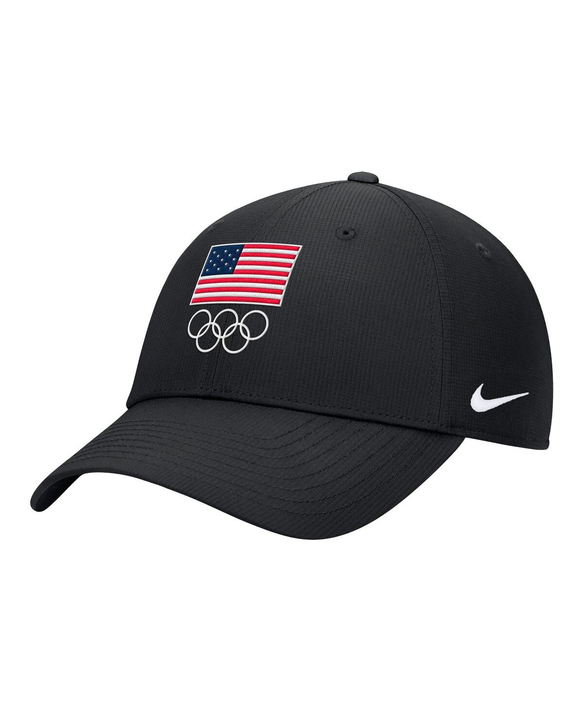 Nike Men's Black Team Usa On-field Club Ripstop Dri-fit Adjustable Hat In Black