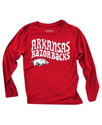 Baby Boys and Girls Arkansas Razorbacks Long Sleeve Top and Striped Tri-Blend Leggings Set