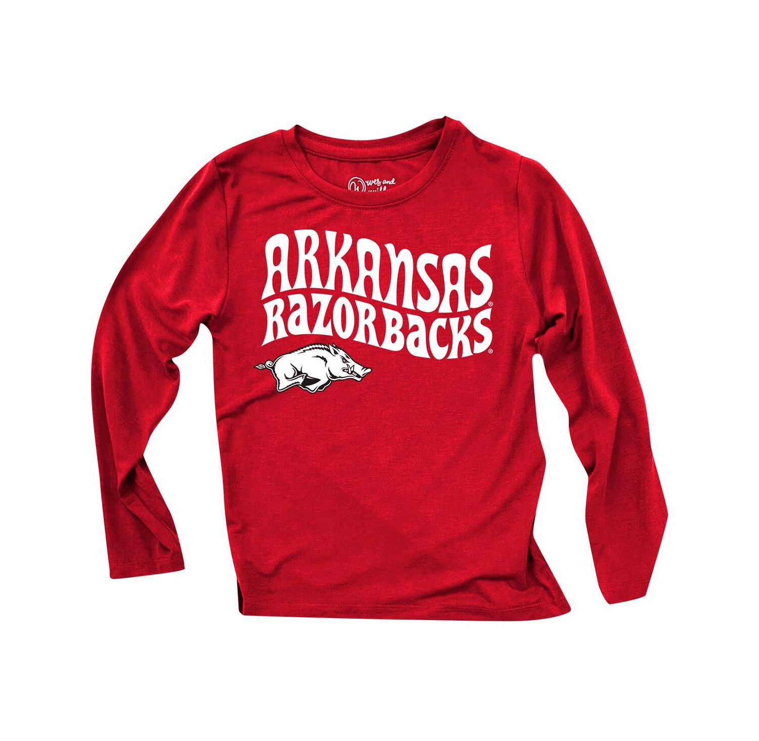 Baby Boys and Girls Arkansas Razorbacks Long Sleeve Top and Striped Tri-Blend Leggings Set
