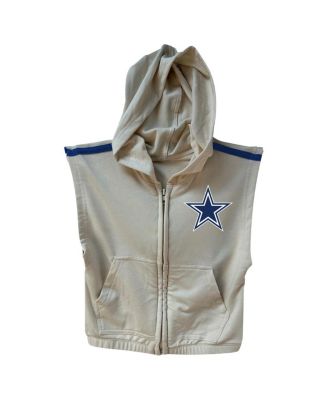 Girls Toddler 3-Piece Silver/Navy Dallas Cowboys Sleeveless Full-Zip Hoodie and Three Tier Skirt Set