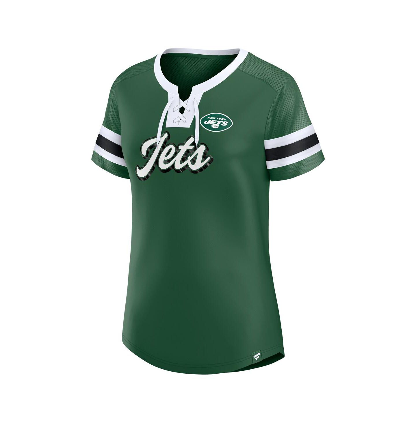 Женская футболка Fanatics Green New York Jets Original State Lace-Up — фото 3