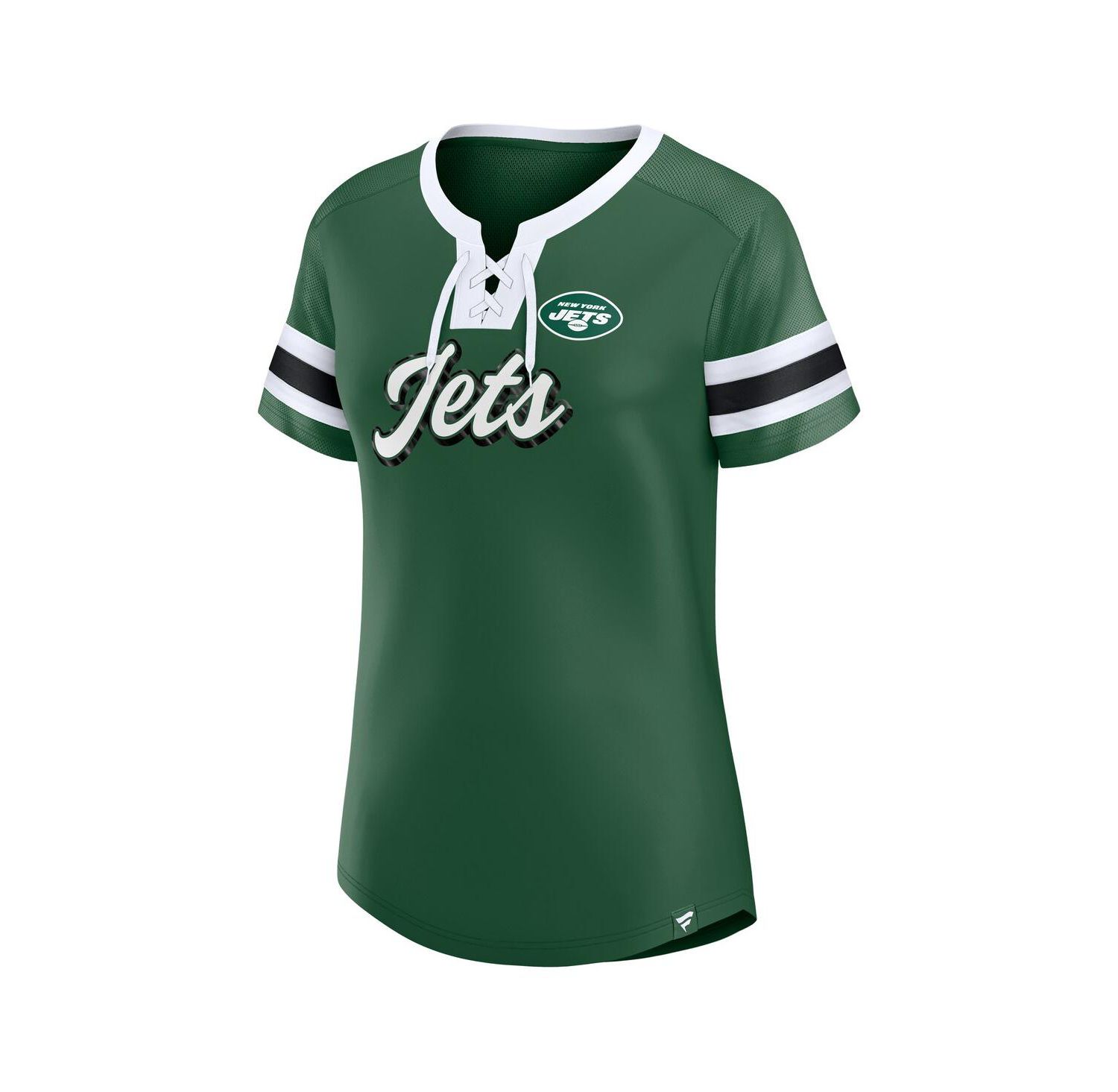 Women's Green New York Jets Original State Lace-Up T-Shirt