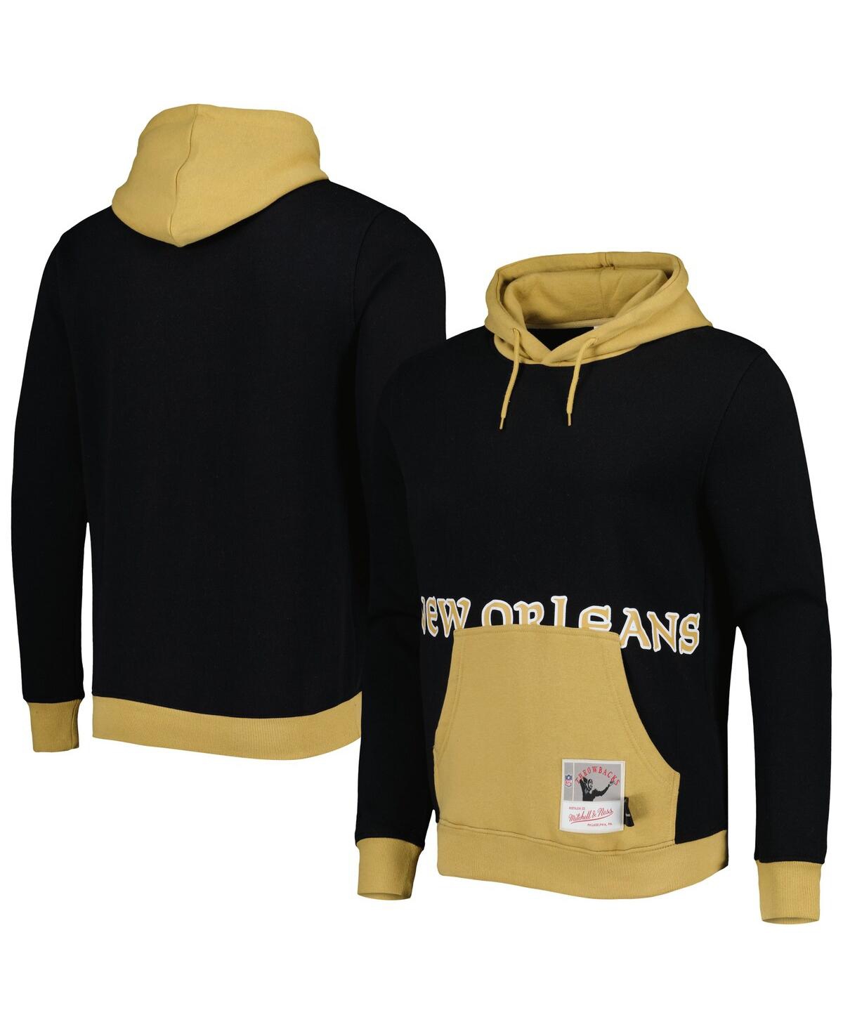 Mitchell & Ness Men's Black New Orleans Saints Big Face 5.0 Pullover Hoodie