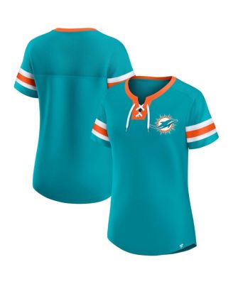 Fanatics - Women's&nbsp;Aqua Miami Dolphins Bling Athena Lace-Up Top