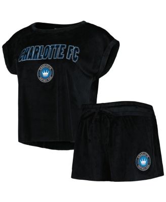 Concepts Sport - Women's Black Charlotte FC Intermission Top and Shorts Sleep Set