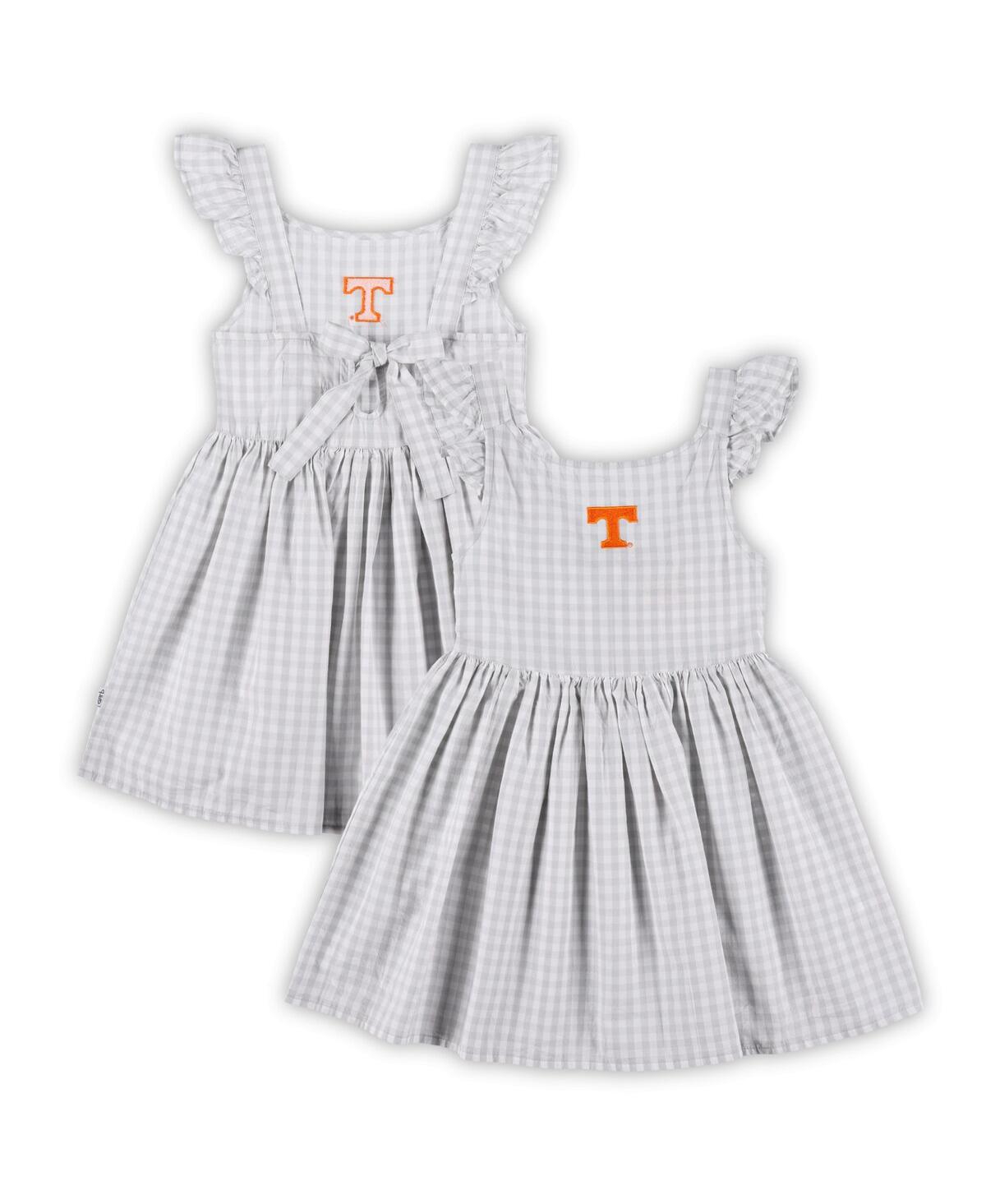 Garb Girls Toddler White Tennessee Volunteers Constance Gingham Dress In Gray