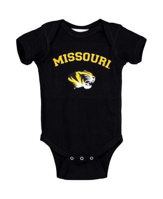 Two Feet Ahead - Baby Boys and Girls Black Missouri Tigers Arch Logo Bodysuit