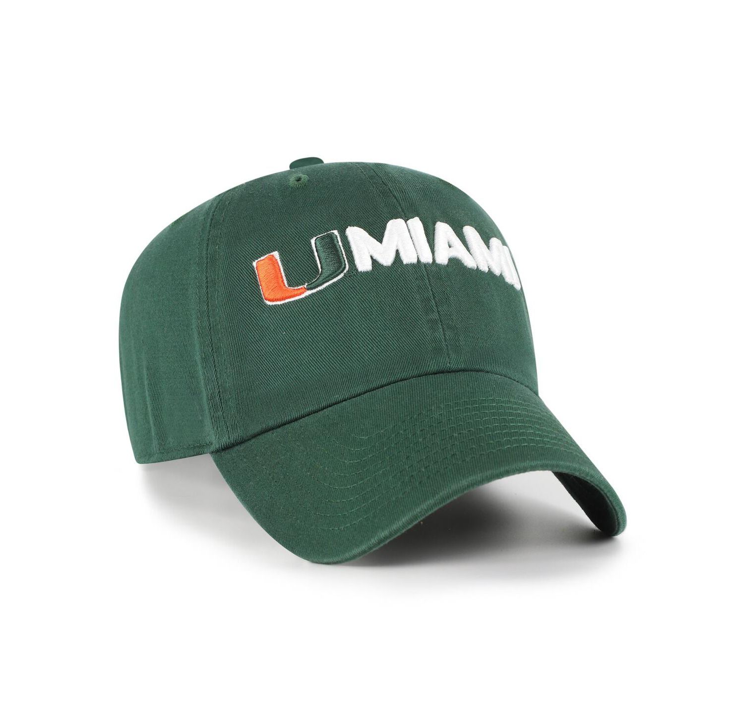 Men's Green Miami Hurricanes Clean Up Adjustable Hat