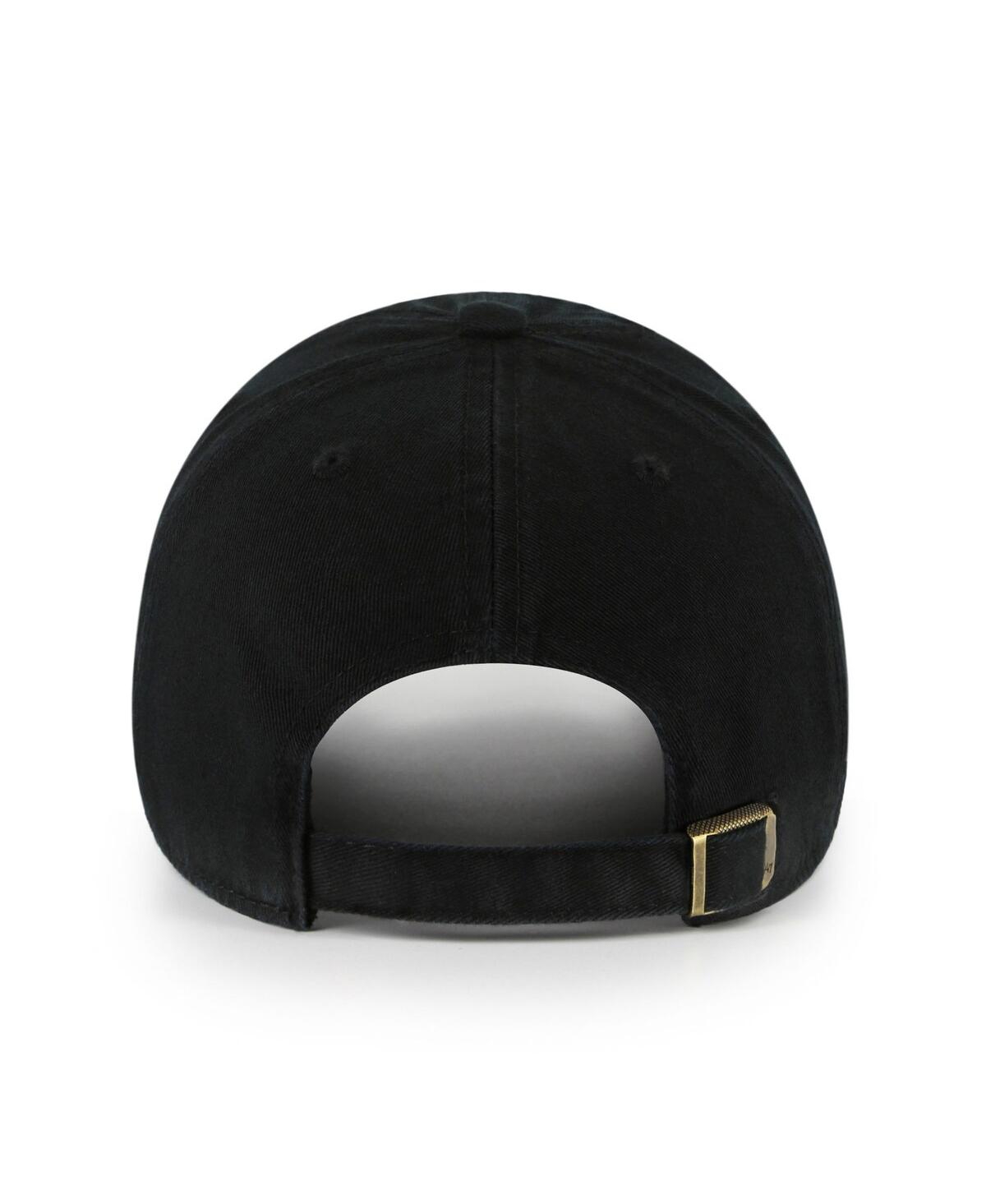 47 Brand Men's Black Appalachian State Mountaineers Clean Up Adjustable Hat In Black