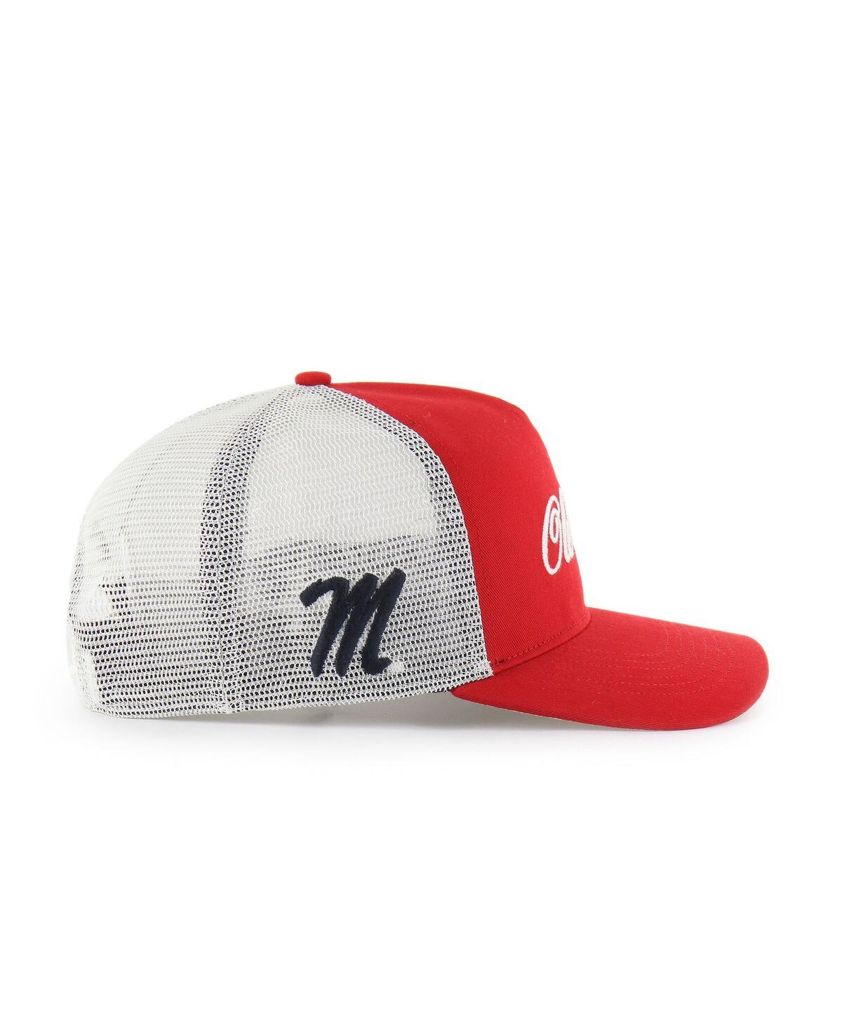 47 Brand Men's And Women's Red Ole Miss Rebels Contemporary Basics Foundation Trucker Hitch Adjustable Hat In Red