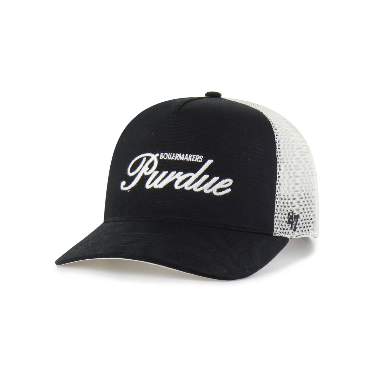 Кепка '47 Brand Black Purdue Boilermakers Contemporary Basics Foundation Trucker Hitch Adjustable Hat — фото 2